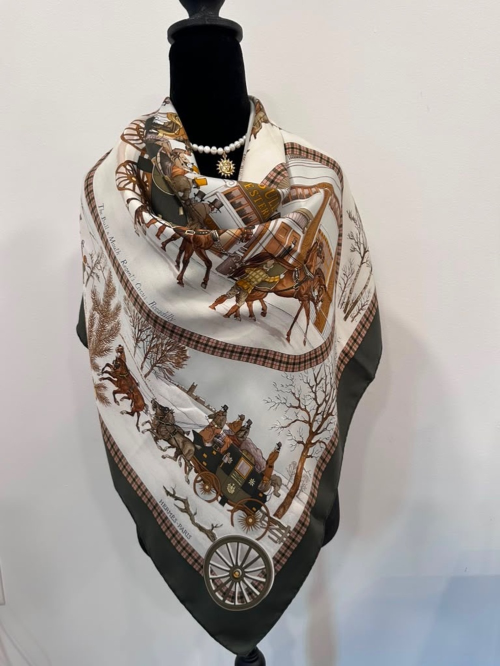 Hermes Silk Scarf Carré 90 Multicolor Hand Rolled Made in France